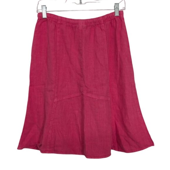 Match Point Linen Skirt Womens Size Small Pink Elastic Waist Drawstring A Line - Picture 5 of 7